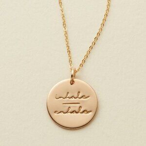 Inhale | Exhale Peaceful Mantra Minimal Necklace